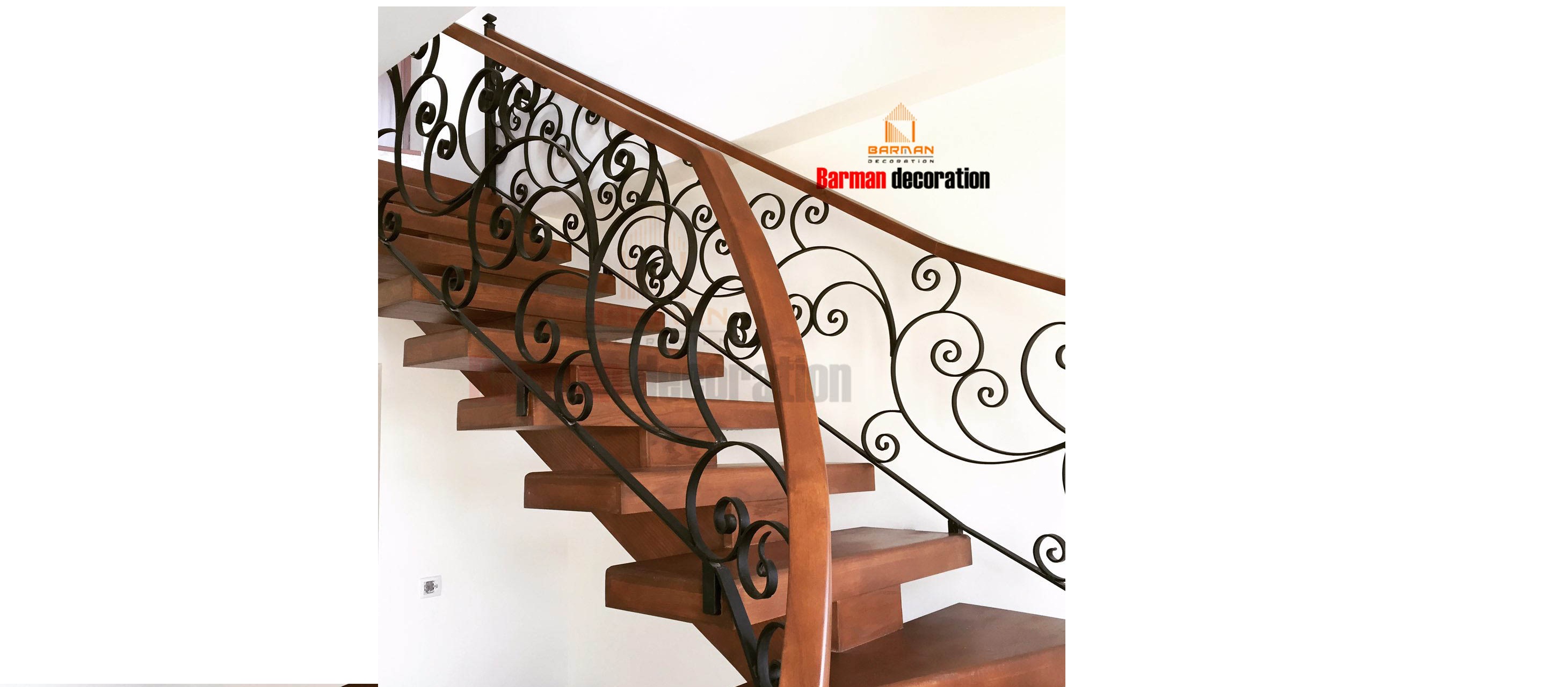 نرده فرفورژه پله گرد