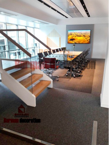 پله گرد پله پیج نرده شیشه