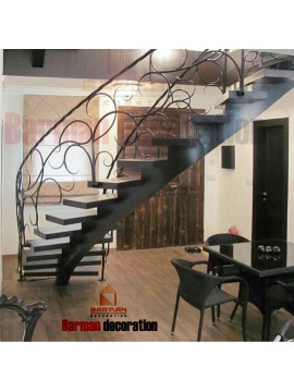 پله گرد نرده فرفورژه 