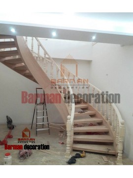 پله گرد -پله پیچ - نرد چوبی