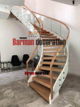 پله گرد چوبی