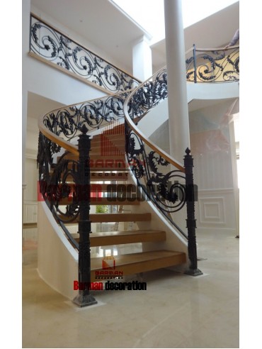 پله پیچ - پله گرد -نرده فرفورژه گرد پله مارپیچ